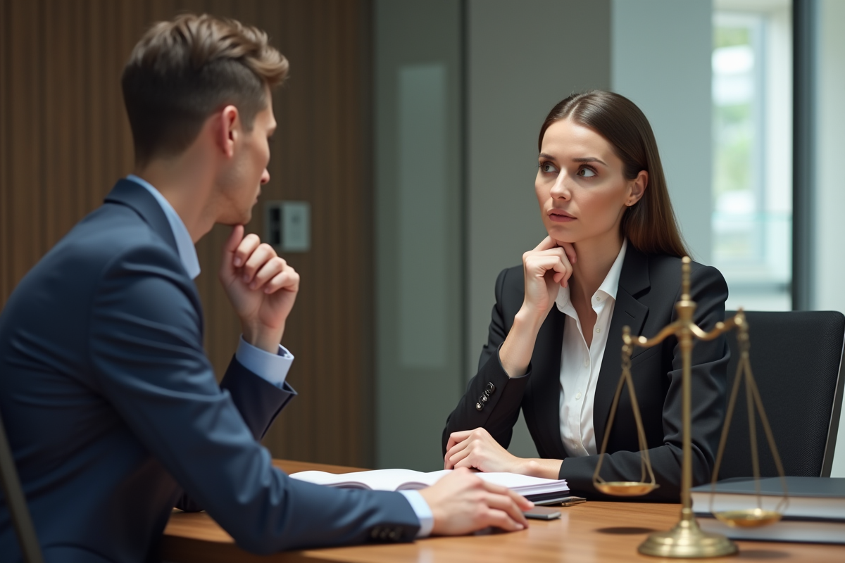 Femme d affaires consultant un avocat dans un bureau lumineux