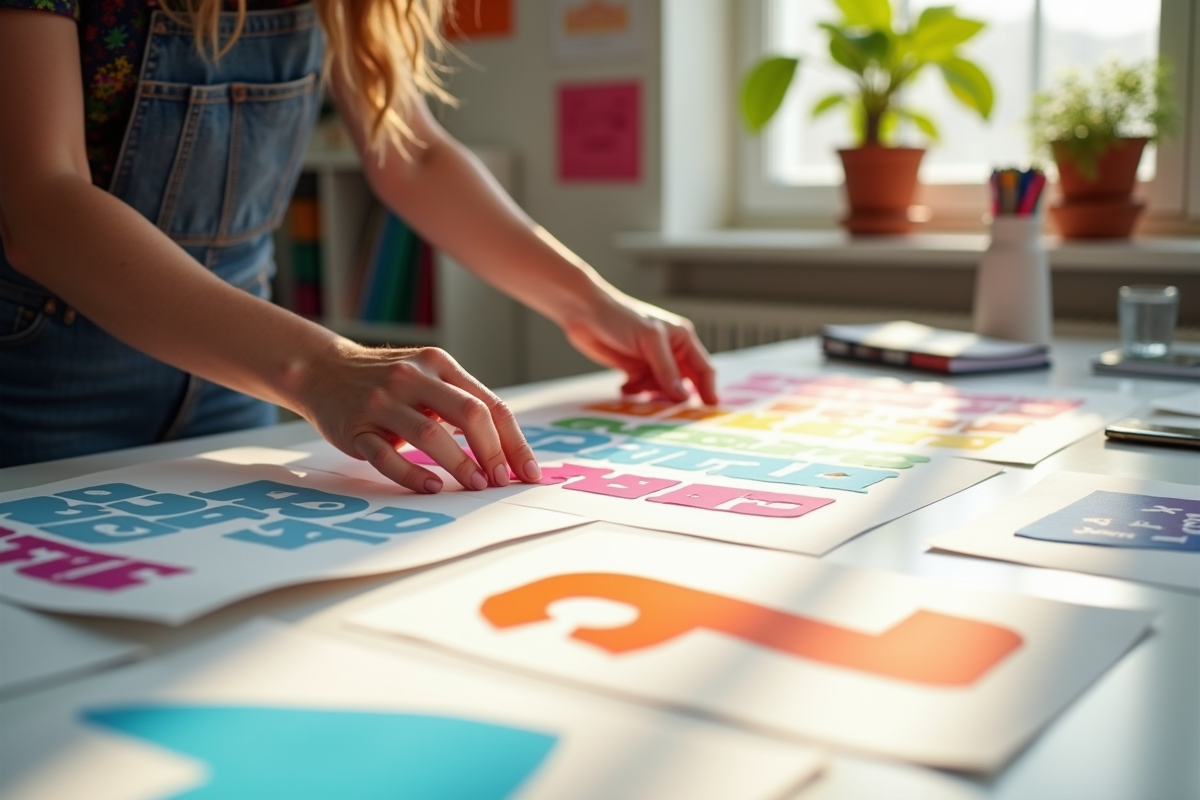 Designer créatif au travail dans un studio lumineux