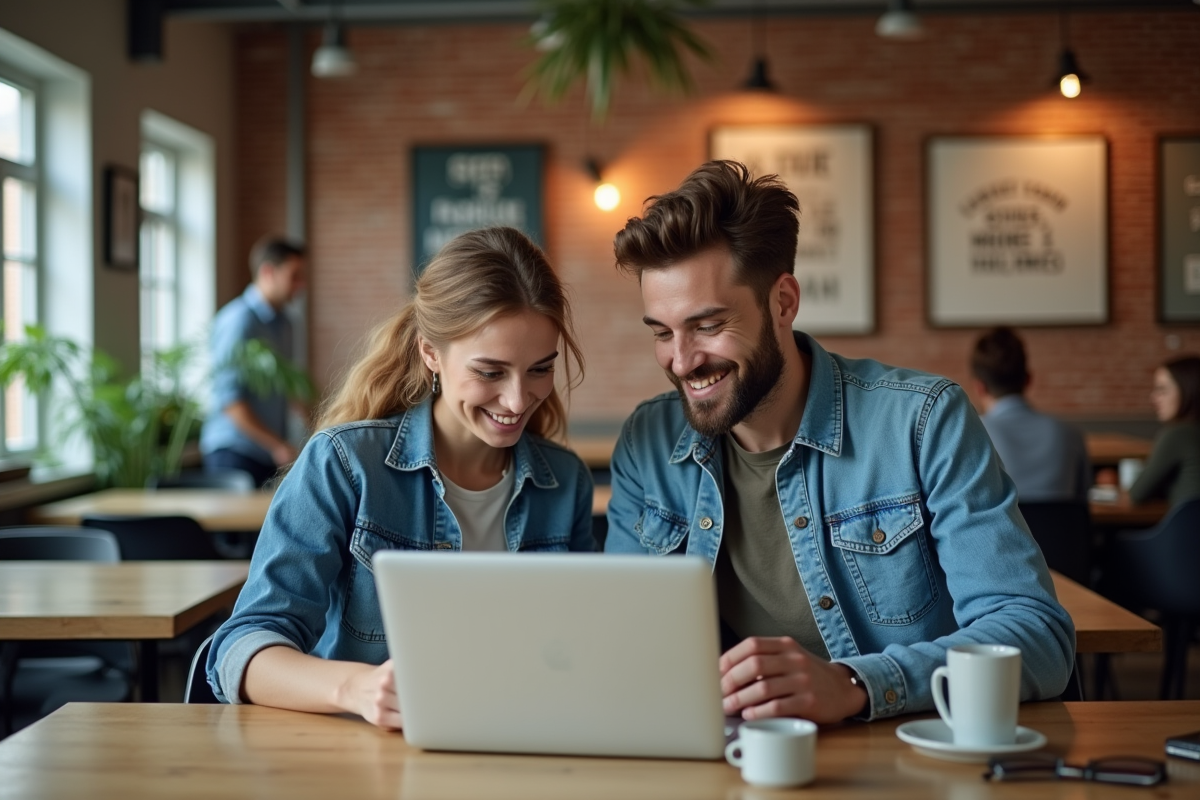 Jeunes entrepreneurs collaborant dans un espace de coworking